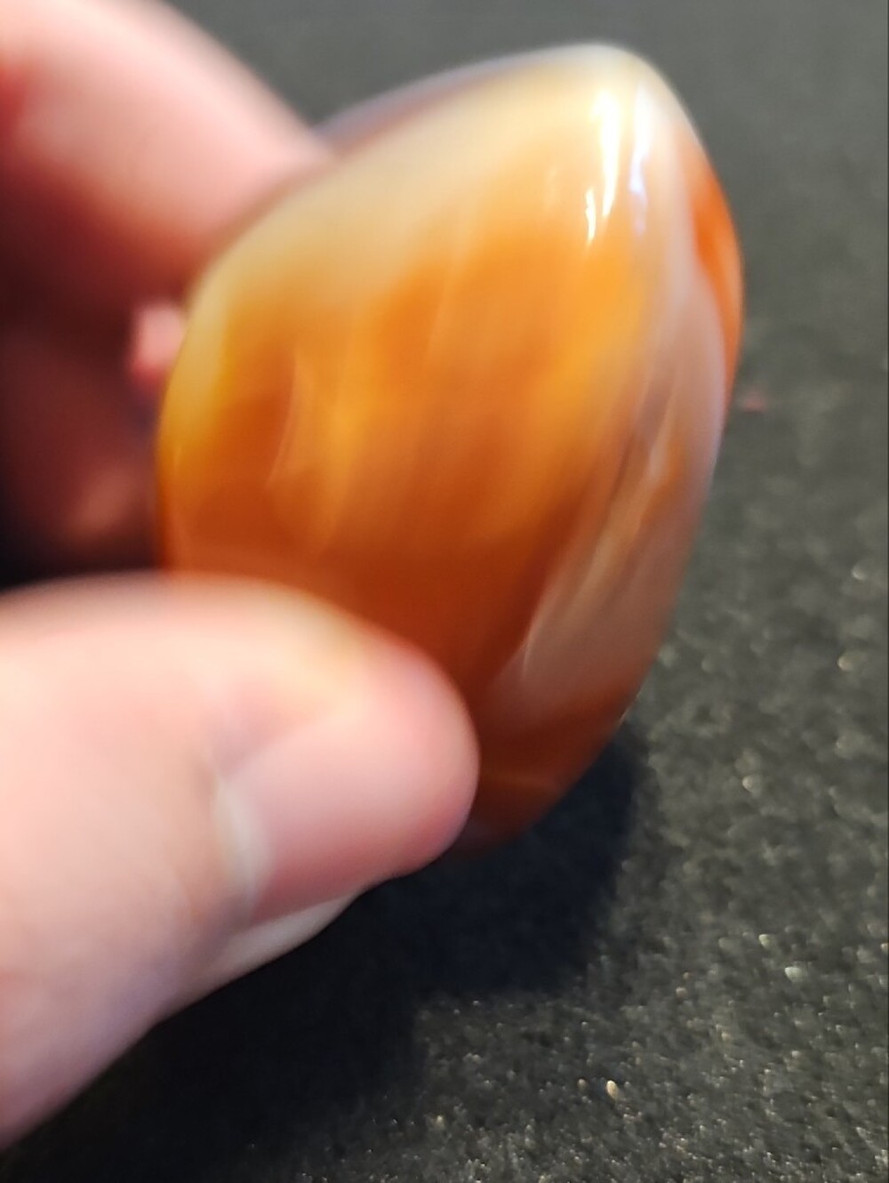 Polished Carnelian Agate Geode Specimen - Orange & White - Picture 7 of 10